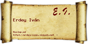 Erdey Iván névjegykártya